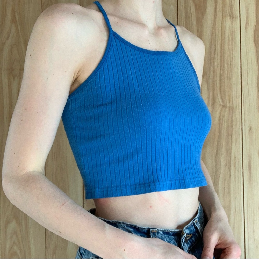 Bundle Blue & Orange Ribbed Crop Tops - Picture 5 of 16